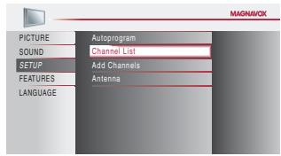 MAGNAVOX 19MF339B - Channel List - 5