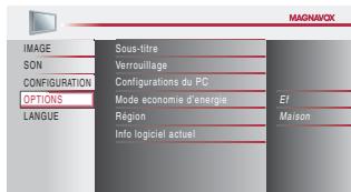 MAGNAVOX 19MF339B - Utilisez [Curseur / ] pour selectionner "OPTIONS", puis appuyez sur [OK]. - 2