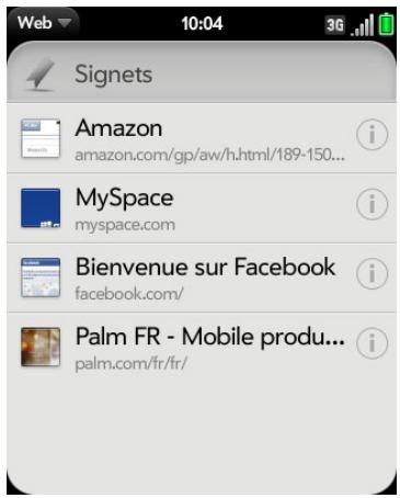 PALM PALM PIXI PLUS - Ouverture d'une page importante un signet - 1