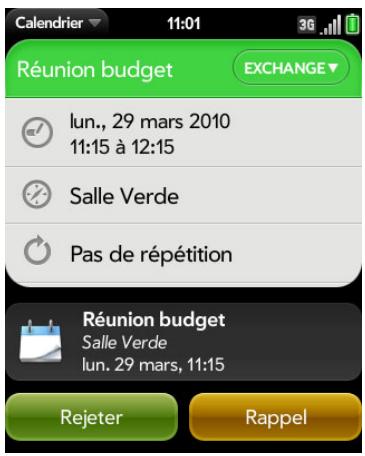 PALM PALM PIXI PLUS - Réponse à un rappel d'événement - 1