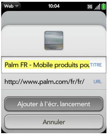 PALM PALM PIXI PLUS - Ajout d'une page web à l'écran de lancement - 1