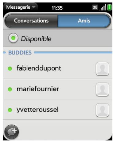 PALM PALM PIXI PLUS - Basculement entre les vues conversations et amis - 1
