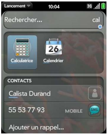 PALM PALM PIXI PLUS - Utilisation de la fonction de recherche universelle - 1