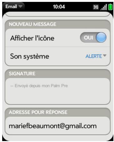 PALM PALM PIXI PLUS - Ajout d'une signature aux messages sortants - 1