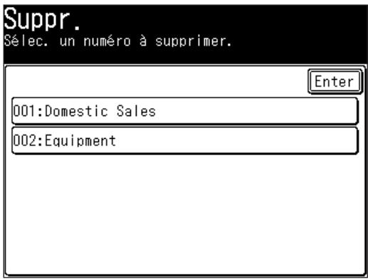 MURATEC F520 - Enregistrement des codes de département. - 5