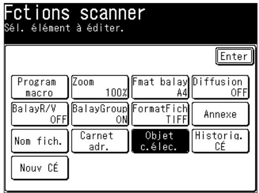 MURATEC F520 - Editor la ligne d'objet et le message texte - 1