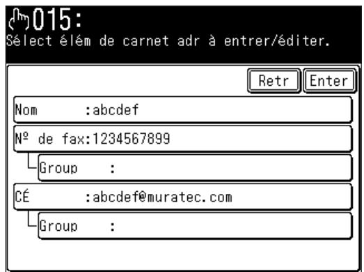 MURATEC F520 - Enregister une destination à partir de l'écran des résultats de recherche - 4