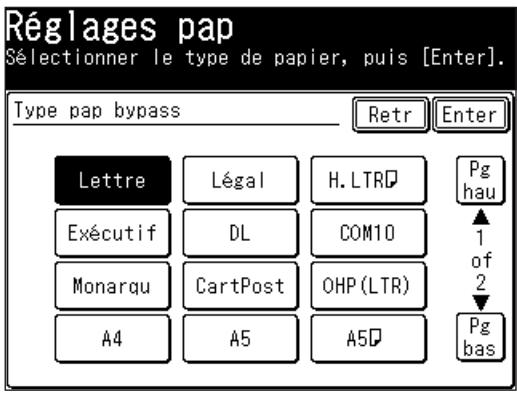 MURATEC F520 - Sélectionnéz le format de papier pour le plateau bypass. - 1