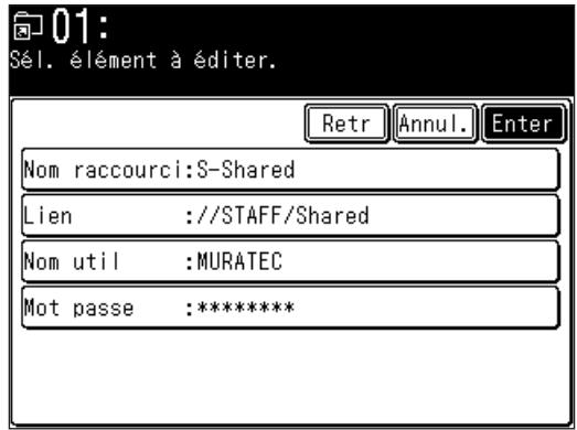 MURATEC F520 - Enregistrer un raccourci dossier à partir de l'écran parcourir - 5