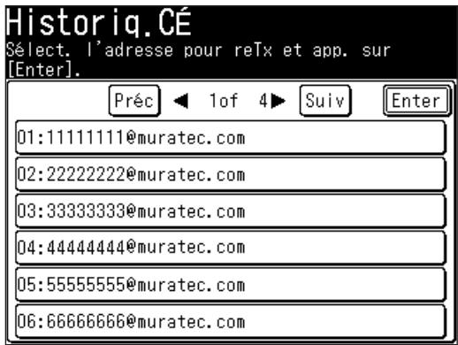 MURATEC F520 - Enregister une destination à partir de l'écran des résultats de recherche - 6