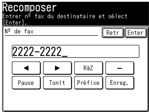 MURATEC F520 - Le numéro de fax sélectionné est affché. - 1