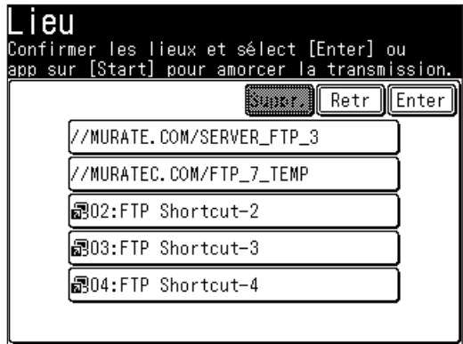 MURATEC F520 - Enregistrement d'un serveur FTP vers un raccourci - 7