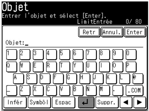 MURATEC F520 - Editor la ligne d'objet et le message texte - 3