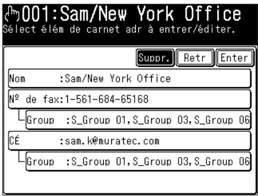 MURATEC F520 - Alternative 1 : Enregistrer ou éditer directement dans le carnet d'adresses - 11