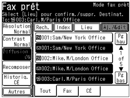 MURATEC F520 - Spectoriez la destination. - 1