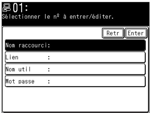 MURATEC F520 - Enregistrement d'un serveur FTP vers un raccourci - 5