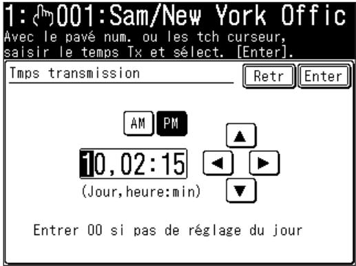 MURATEC F520 - Saisissez le jour et l'heure d'émission. - 1