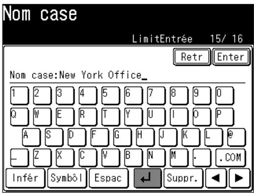 MURATEC F520 - Saisissez le nom de la boite. - 2