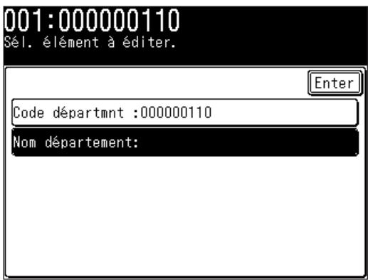 MURATEC F520 - Enregistrement des codes de département. - 3