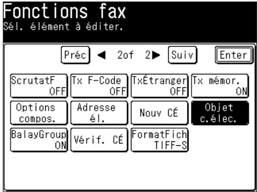 MURATEC F520 - Editor la ligne d'objet et le message texte - 1