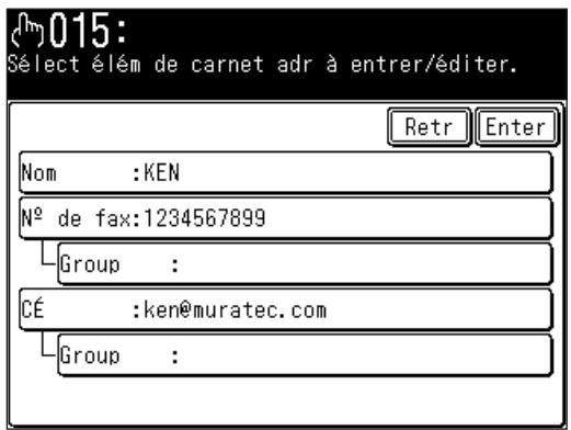 MURATEC F520 - Enregistrer l'adresse de courrier électronique saisie dans le carnet d'adresses - 3