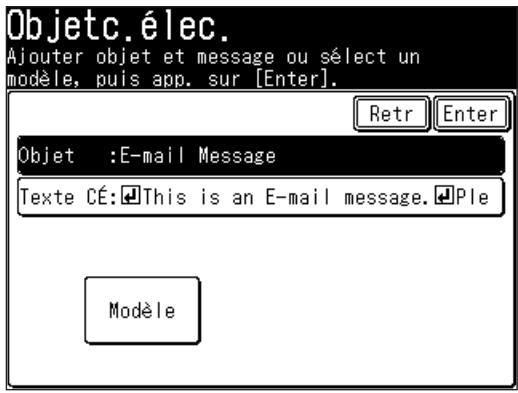 MURATEC F520 - Editor la ligne d'objet et le message texte - 2