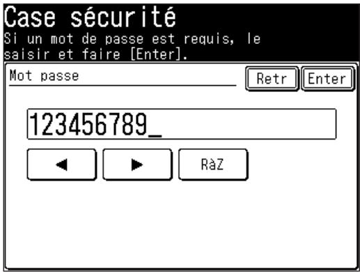 MURATEC F520 - Saisie d'un mot de passer - 1