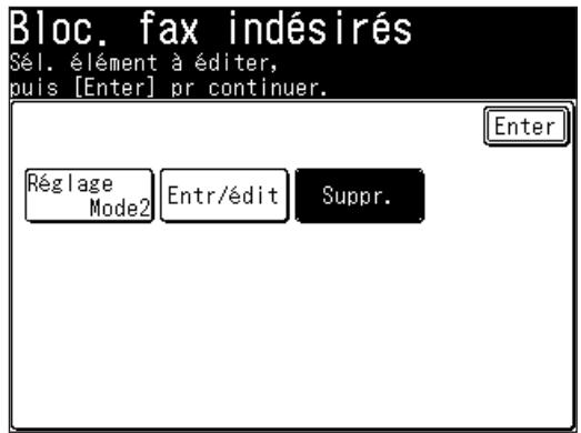 MURATEC F520 - Effacement d'un numero de la liste de nombres bloqués - 1