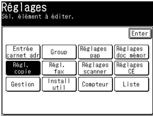 MURATEC MFX1430 - Accès aux paramètres copie - 1