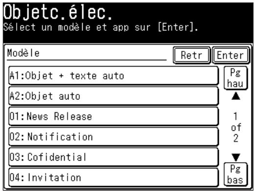 MURATEC MFX1430 - Utilisation d'un modele enregistré - 2