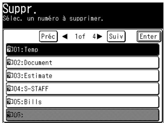 MURATEC MFX1430 - Effacer un raccourci dossier - 2