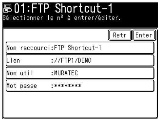 MURATEC MFX1430 - Editor un raccourci FTP - 3