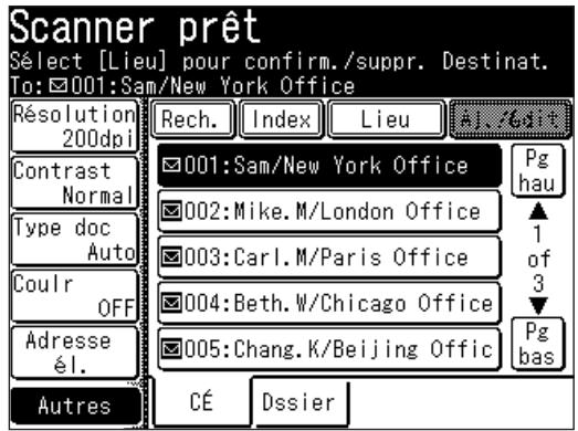 MURATEC MFX1430 - Sélection d'une destination depuis le carnet d'adresses - 1