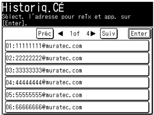 MURATEC MFX1430 - Enregister une destination à partir de l'écran des résultats de recherche - 6