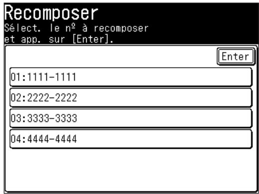 MURATEC MFX1430 - Sélectionnéz le numéro de fax que vous pouze recomposer. - 1