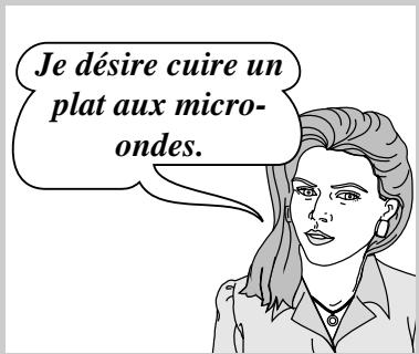 Je désire cuire un plat aux micro- ondes.