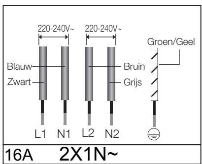 SAMSUNG NZ63F3NM1AB/UR,  NZ63K7777BK - 2x1N\~: Scheid de draden voor aansluiting. - 1