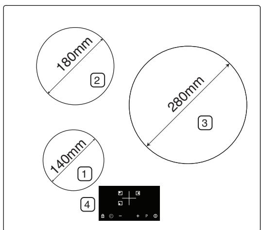 SAMSUNG NZ63F3NM1AB/UR,  NZ63K7777BK - Zones de cuisson - 1