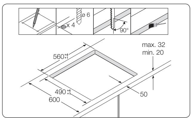 SAMSUNG NZ63F3NM1AB/UR,  NZ63K7777BK - Instalace do kuchyneyské desky - 2