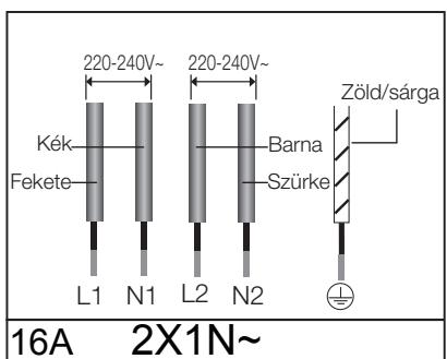 SAMSUNG NZ64F3NM1AB,  NZ64F3NM1BB/UR,  NZ64K5747BK/EF - 2x1N~: Valassza szét a gezetékeket csatlakoztatás elött. - 1