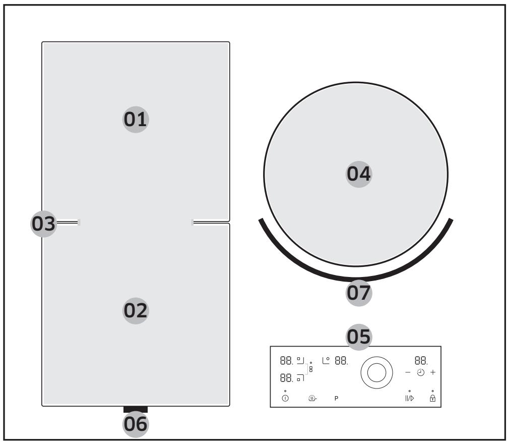 SAMSUNG NZ63J9770EK - Zones de cuisson - 1