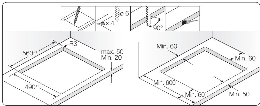 SAMSUNG NZ64H57479K/EF,  NZ64N7777GK/E1 - EINBAUEN IN EINER ARBEITSPLATTE - 6