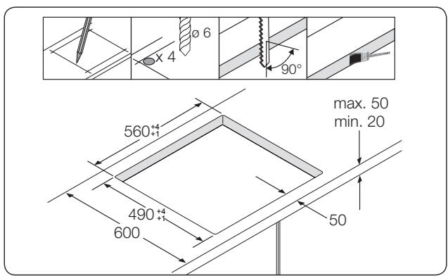 SAMSUNG NZ64H37070K,  NZ64K7757BK,  NZ64K5747BK,  NZ64N7777GK - Installer le plan de travail - 3