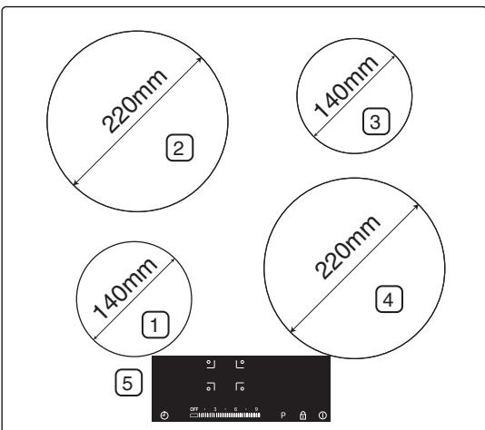 SAMSUNG NZ64H37070K,  NZ64K7757BK,  NZ64K5747BK,  NZ64N7777GK - Zones de cuisson - 1