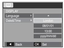 SAMSUNG P1000 - QUICK START GUIDE (VER.2.0) - - Configuración de la Fecha, hora y tipo de Fecha - 1