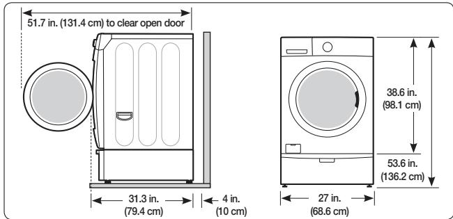 SAMSUNG WF331ANW - With optional pedestal base or stacking kit - 1