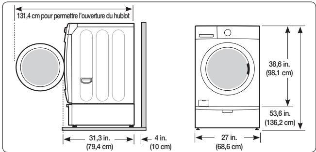 SAMSUNG WF331ANW - Avec le socle en option ou le kit de superposition - 1
