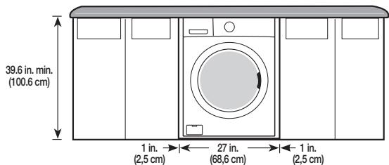 SAMSUNG WF331ANW - DEJE UN ESPAÇIO LIBRE MÍNIMO CUANDO INSTALE EL ELECTRODOMÉSTICO EN UN GABINETE O EN UN HUECO: - 2