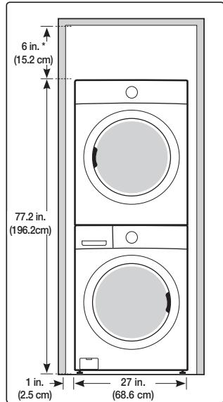 6 in. (15.2 cm) 77.2 in. (196.2 cm) 1 in. (2.5 cm) 27 in. (68.6 cm)