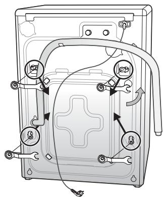 SAMSUNG WF350ANG/XAC - Removing the shipping bolts - 1